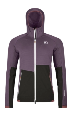 Jacke Ortovox Fleece Rib Hoody Damen Wild Berry