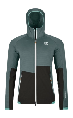 Jacke Ortovox Fleece Rib Hoody Damen Dark Arctic Grey