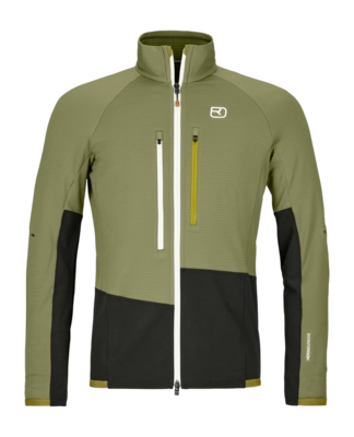Zip Sweatshirt Ortovox Men Fleece Rib Jacket Wild Herbs