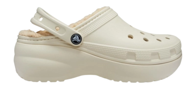 Sandales Crocs Femme Classic Platform Lined Clog Bone