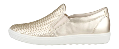 Sneaker ECCO Women Soft 7 Slip On Woven Pure White Gold
