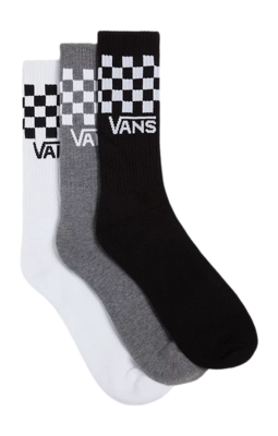 Sok Vans Men Classic Check Crew Black/White (3 pack)