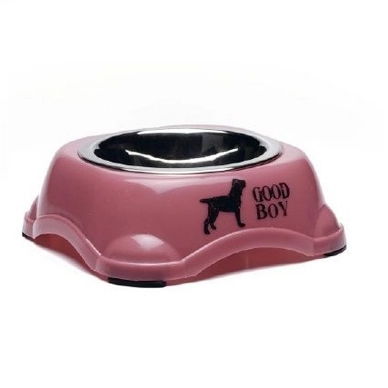 Voer- Of Drinkbak Beeztees Good Boy Melamine Roze Vierkant