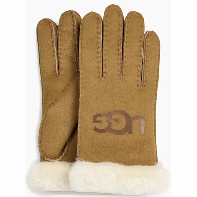 Gloves UGG Women Sheepskin Logo Glove Chestnut
