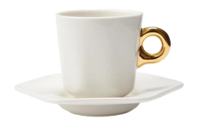 Tasse à Expresso avec Soucoupe Essenza Sculpture Off White 90 ml (Lot de 4)
