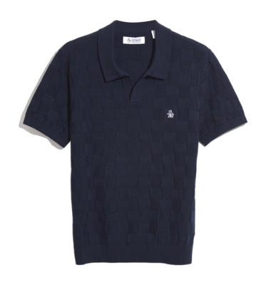 Polo Original Penguin Homme Jacquard Col Johnny Dark Sapphire