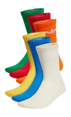 Socks adidas Unisex Trefoil Cushion Wonder White / Blue Bird / Green (6 pack)