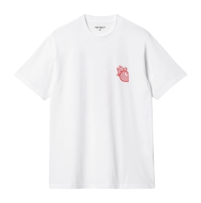 T-Shirt Carhartt WIP Unisexe S/S Little Hellraiser White / Red