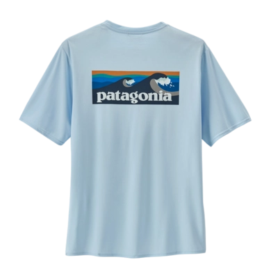 T-Shirt Patagonia Homme Cap Cool Daily Graphic Shirt - Waters Boardshort Logo: Chilled Blue