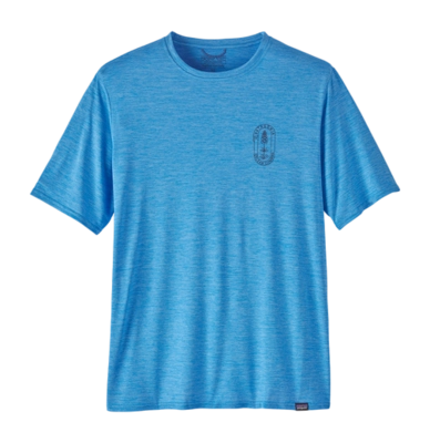 T-Shirt Patagonia Homme Cap Cool Daily Graphic Shirt - Lands Clean Climb Bloom: Vessel Blue X/Dye