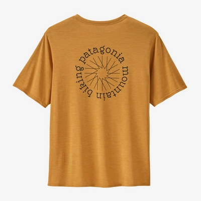 T Shirt Patagonia Men Cap Cool Daily Graphic Shirt  - Lands Spoke Stencil: Pufferfish Gold X/Dye 24