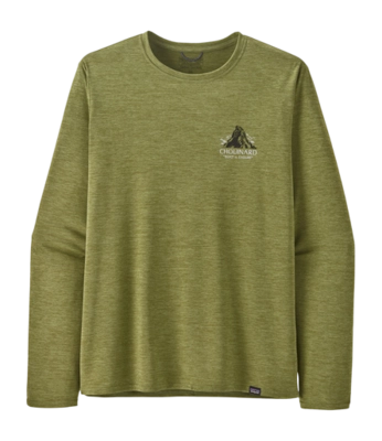 T-Shirt Patagonia L/S Cap Cool Daily Graphic Shirt - Lands Chouinard Crest: Buckhorn Green X/Dye
