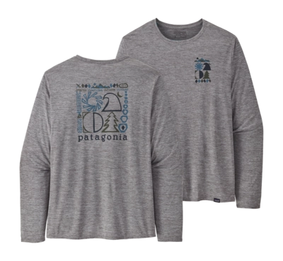 T Shirt Patagonia Homme L/S Cap Cool Daily Graphic Shirt '73 Skyline: Feather Grey