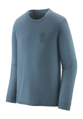 T-shirt Patagonia Homme L/S Cap Cool Merino Graphic Shirt Clean Climb Bloom: Utility Blue