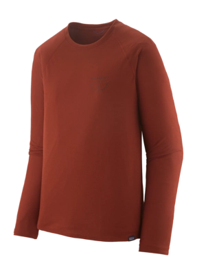 T Shirt Patagonia Men L/S Cap Cool Trail Graphic Shirt Forge Mark Crest: Mangrove Red