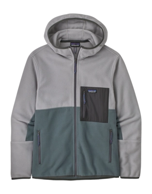 Zip Sweatshirt Patagonia Men Microdini Nouveau Green / Salt Grey