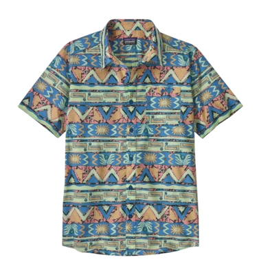 Kurzarmhemd Patagonia Go To Hemd Herren High Hopes Geo Salamander Green