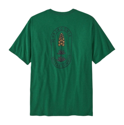 T Shirt Patagonia Homme Clean Climb Trade Responsibili Tee Clean Climb Bloom Gather Green