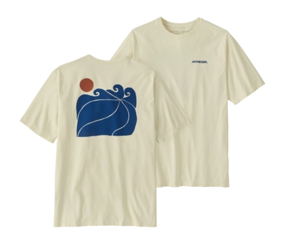 T Shirt Patagonia Homme Sunrise Rollers Responsibili Tee Birch White