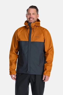 Jacke Rab Downpour Eco Herren Marmalade Beluga