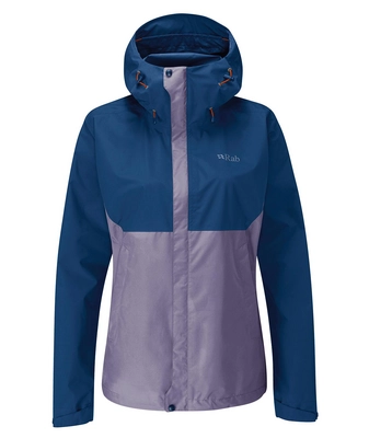 Jacket Rab Women Downpour Eco Patriot Blue Purple Sage