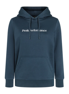 Hoodie Peak Performance Women Big Logo Hood Blue Shadow