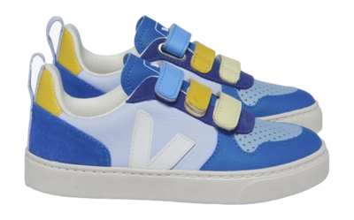 Veja Kids Small V-10 Chromefree Leather Multico Swan White