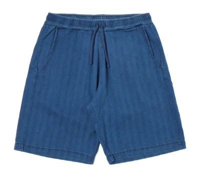 Short Universal Works Homme Lumber Herringbone Denim Washed Indigo