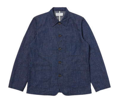 Veste Universal Works Hommes Bakers C Atlantic Denim Indigo