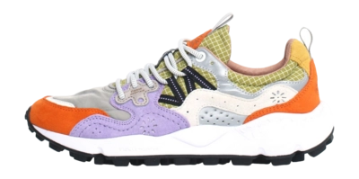Sneaker Flower Mountain Yamano 3 Suede Nylon Ripstop Unisex Lilac Orange Grey