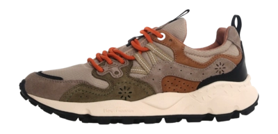 Sneaker Flower Mountain Yamano 3 Suede Knitted Mesh Herren Sand Military