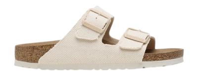 Slipper Birkenstock Women Arizona Rivet Logo Textile Canvas Eggshell Narrow