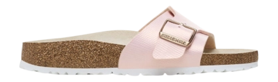 Tongs Birkenstock Femme Catalina BS Birko-Flor Embossed Shiny Lizard Light Rose Narrow