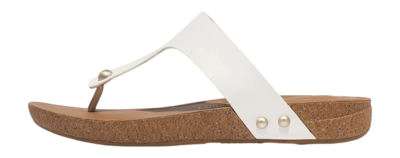 Sandals FitFlop Women iQushion Leather Toe-Post Urban White