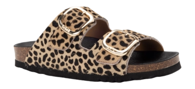 Tongs Scholl Femme Noelle Printed Leather Leopard