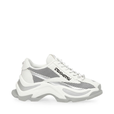 Steve Madden Women Zoomz White Silver