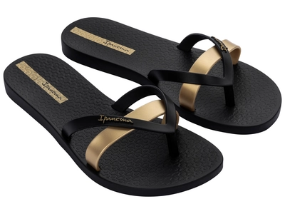 Flip Flops Ipanema Kirei Damen Black Gold Strandtuchshop