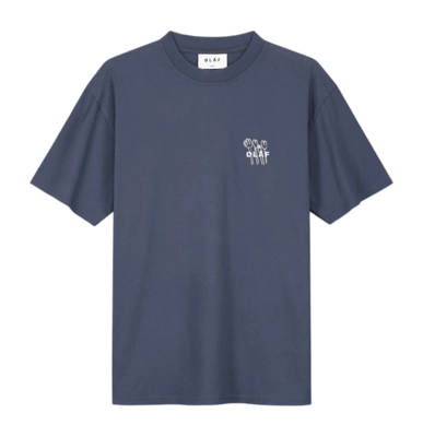 T-Shirt Olaf Hussein Homme Flower Poster Washed Navy