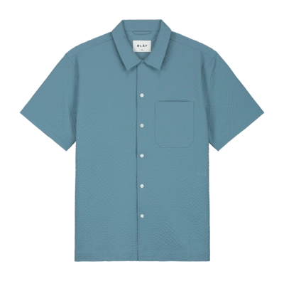 Chemise Olaf Hussein Men Seersucker Storm Blue