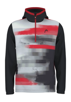 Tennisvest HEAD Men Topspin Hoodie Black Print vision