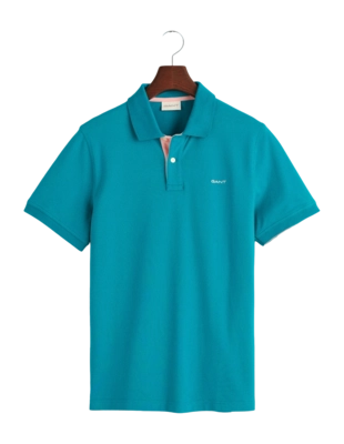 Polo GANT Men Contrast Pique Polo Ocean Turquoise