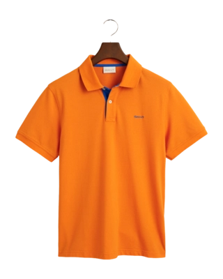 Polo Shirt Shirt GANT Men Contrast Pique Polo Shirt Sweet Orange 24