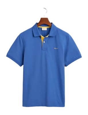 Polo GANT Men Contrast Pique Polo Rich Blue