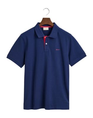 Polo GANT Men Contrast Pique Polo Persian Blue