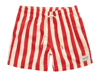 Zwembroek GANT Men Swim Shorts Block Stripe Bright Red