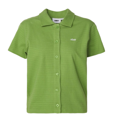 Chemise Obey Women Jones Button Down SS Piquant Green