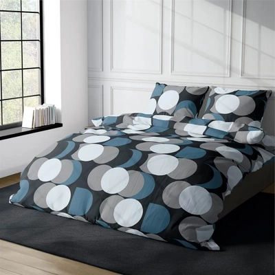 Dekbedovertrek Satin d'Or Artballs Blauw Grijs Satijn