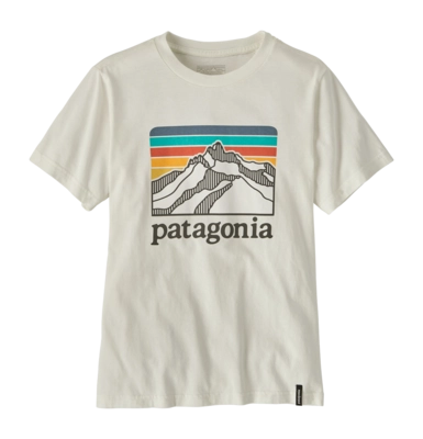 T-Shirt Patagonia Enfant Graphique Ligne Logo Ridge Birch White