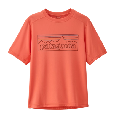 T-Shirt Patagonia Kids Capilene Silkweight P-6 Outline Coho Coral