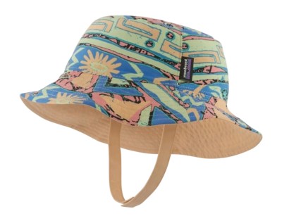 Chapeau de Pêche Patagonia Bébé Sun Bucket Hat High Hopes Geo Salamander Green